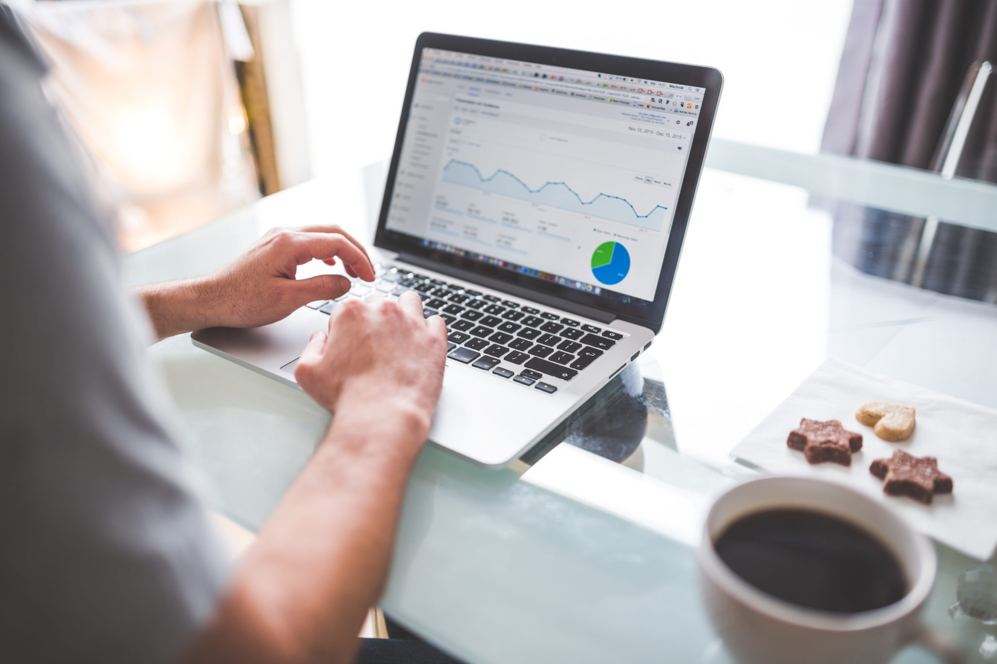 marketing agency team member looking at analytics